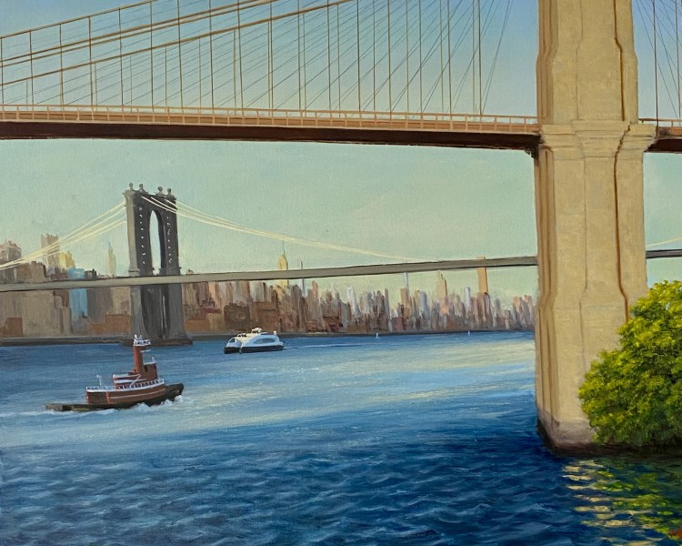 The Brooklyn and Manhattan Bridges