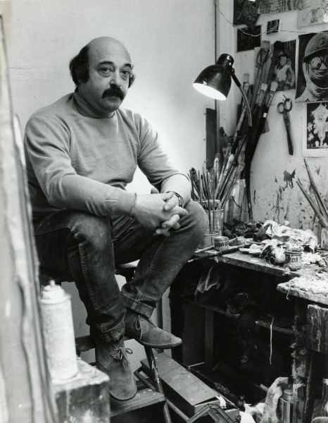 Le peintre Hugh Weiss dans son atelier au 29 boulevard Murat