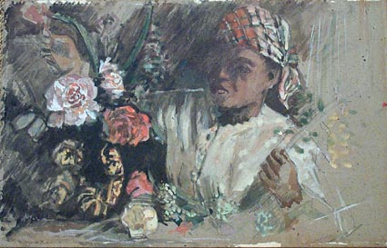  Négresse aux pivoines 