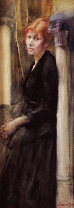 Femme en robe noire