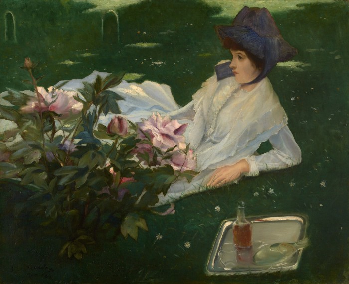 Henriette Chabot aux pivoines