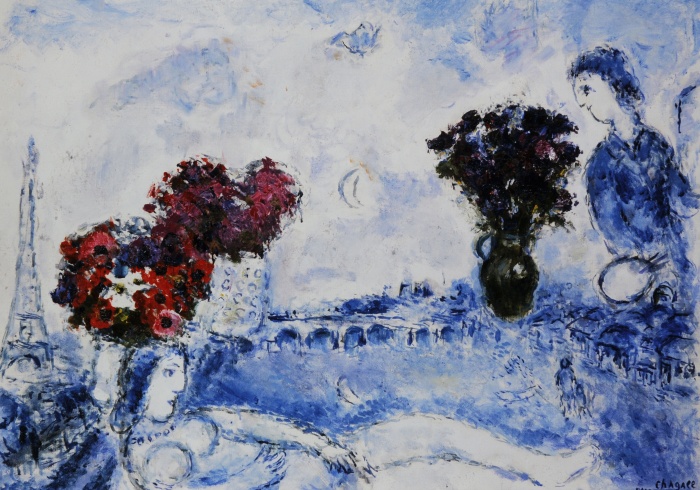 Femme aux deux bouquets