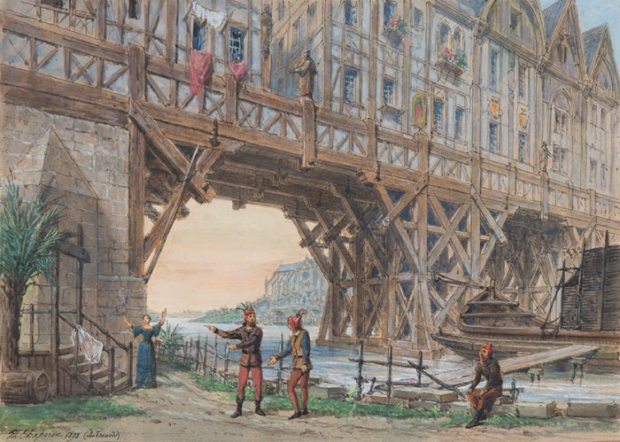 Les Truands : acte III, Le Pont-Marie avec vue sur Notre Dame vers 1447