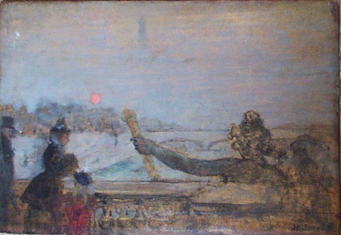 En traversant la Seine