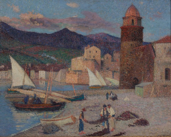 Collioure, le port, séchage des filets