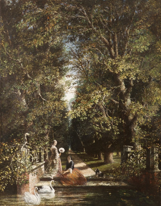 L'Impératrice Eugénie dans le parc de Saint Cloud