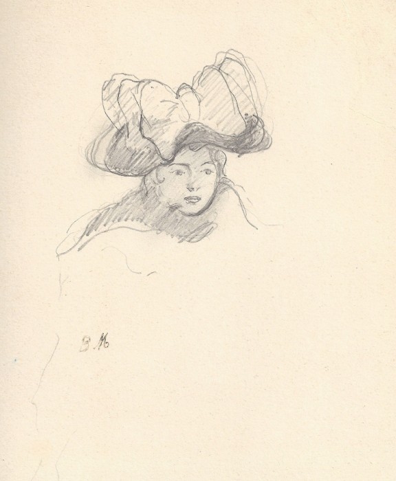 Fillette au chapeau à noeud